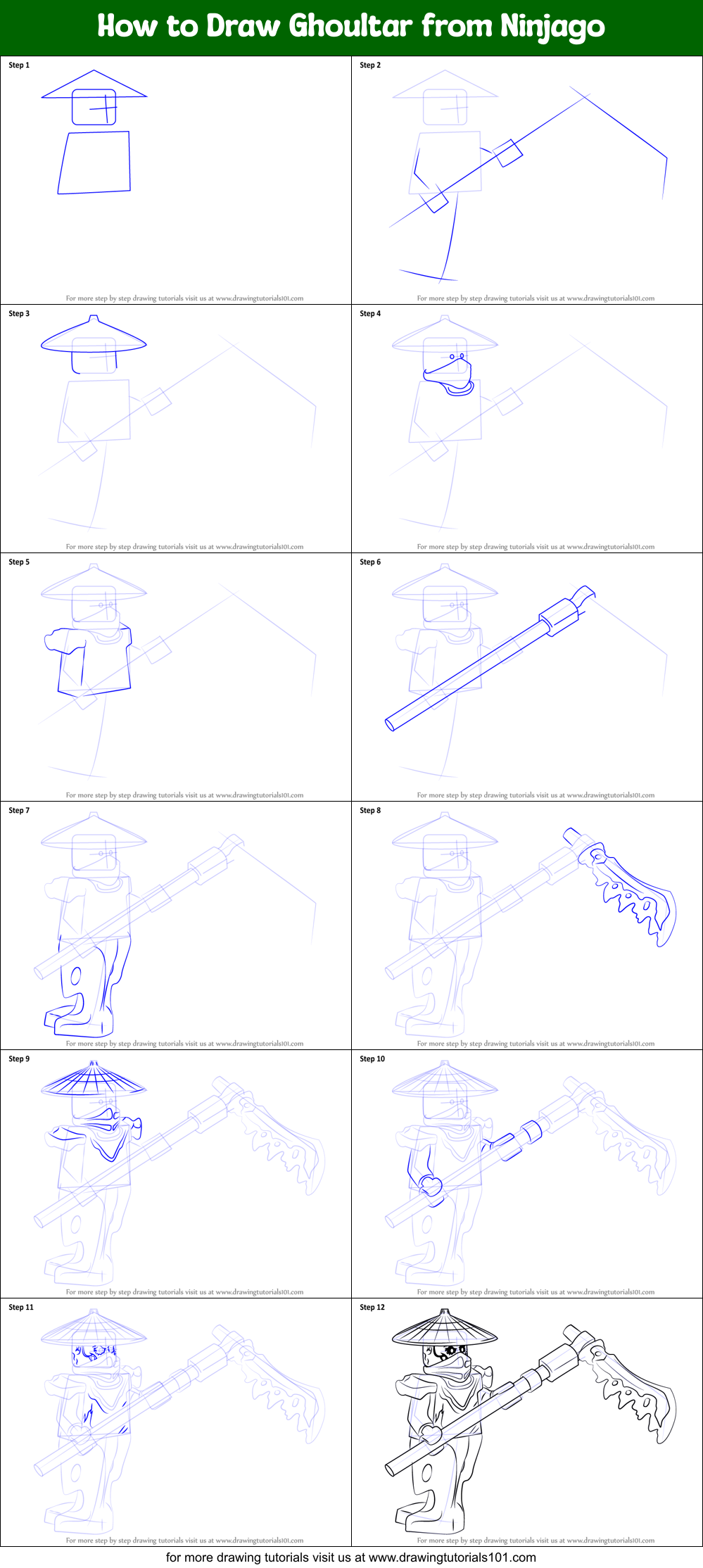 How to Draw Ghoultar from Ninjago Printable Step by Step