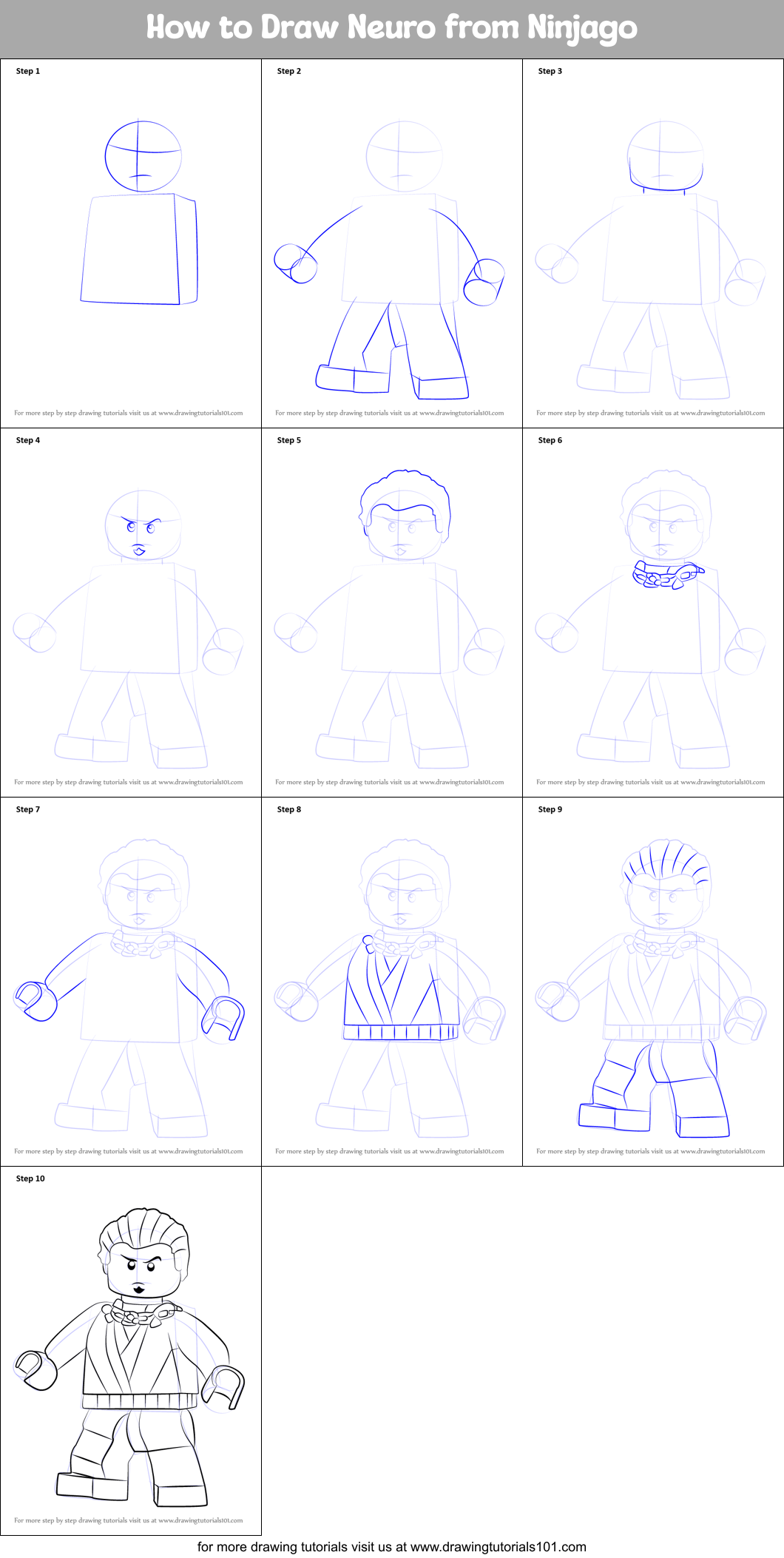 How to Draw Neuro from Ninjago Printable Step by Step