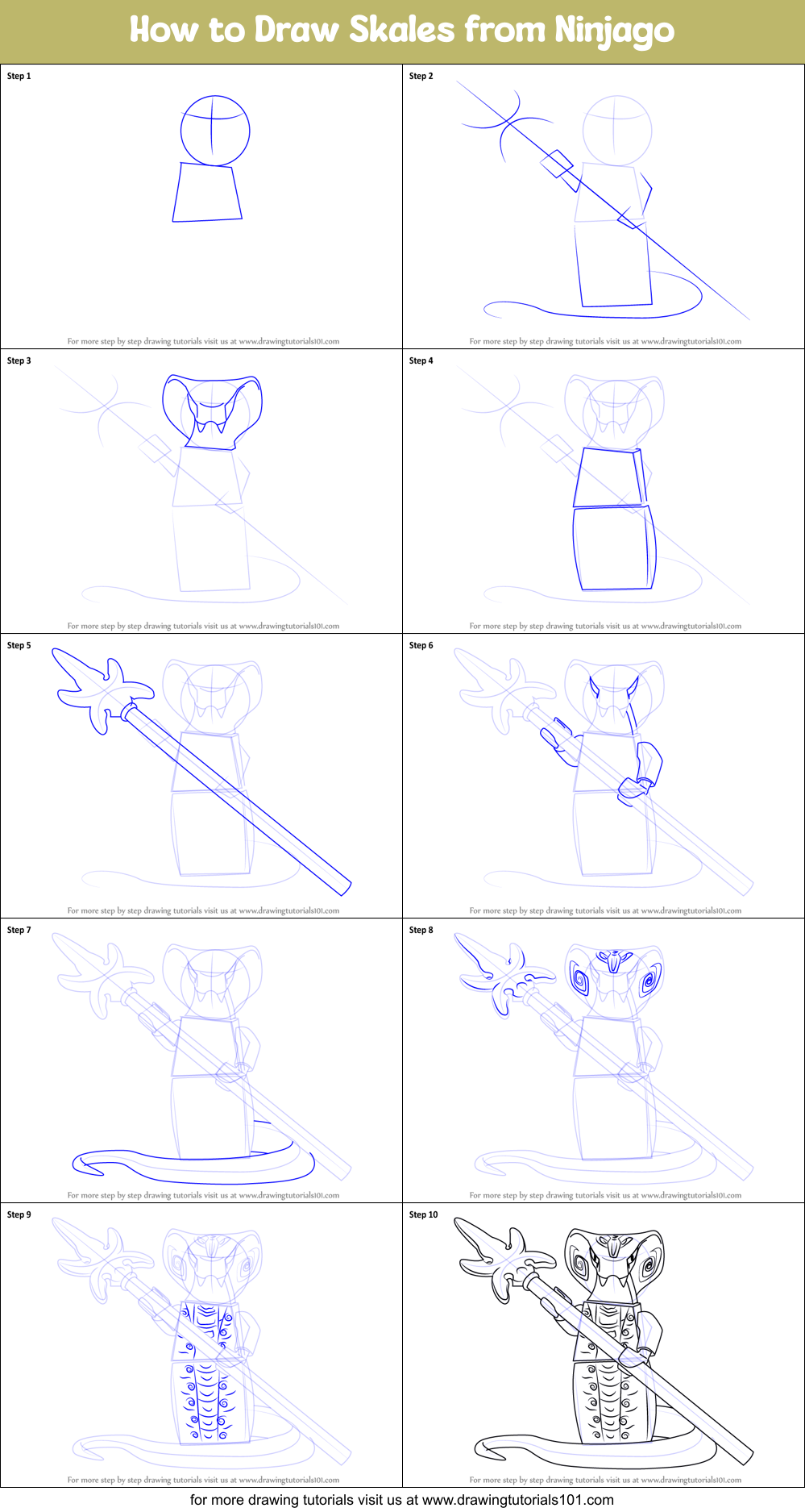 How to Draw Skales from Ninjago Printable Step by Step