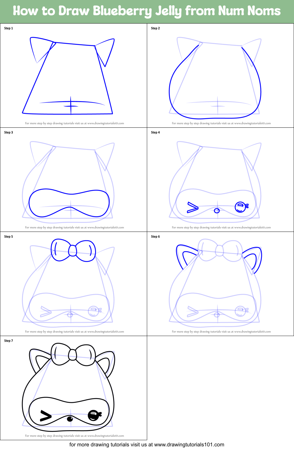 How to Draw Blueberry Jelly from Num Noms Printable Step by Step
