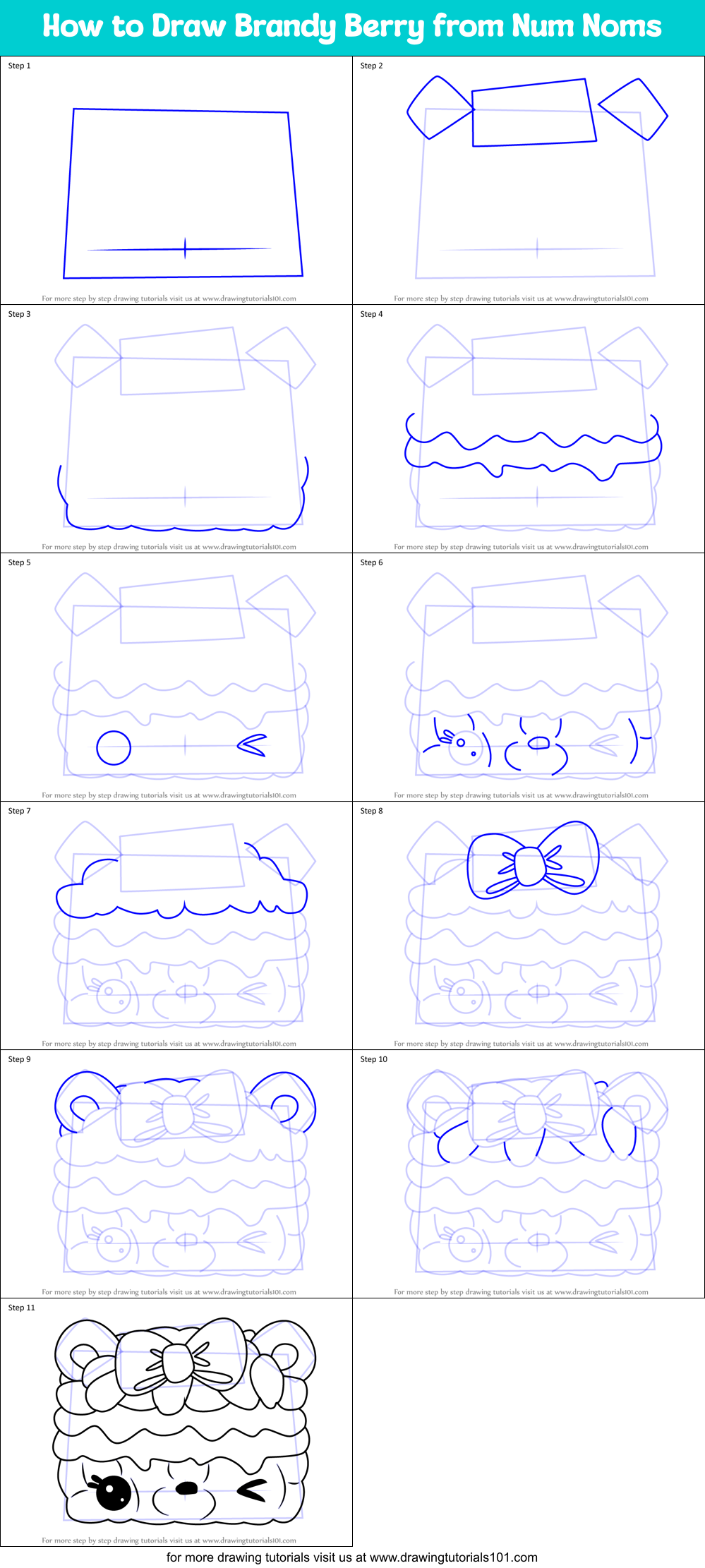 How to Draw Brandy Berry from Num Noms Printable Step by Step