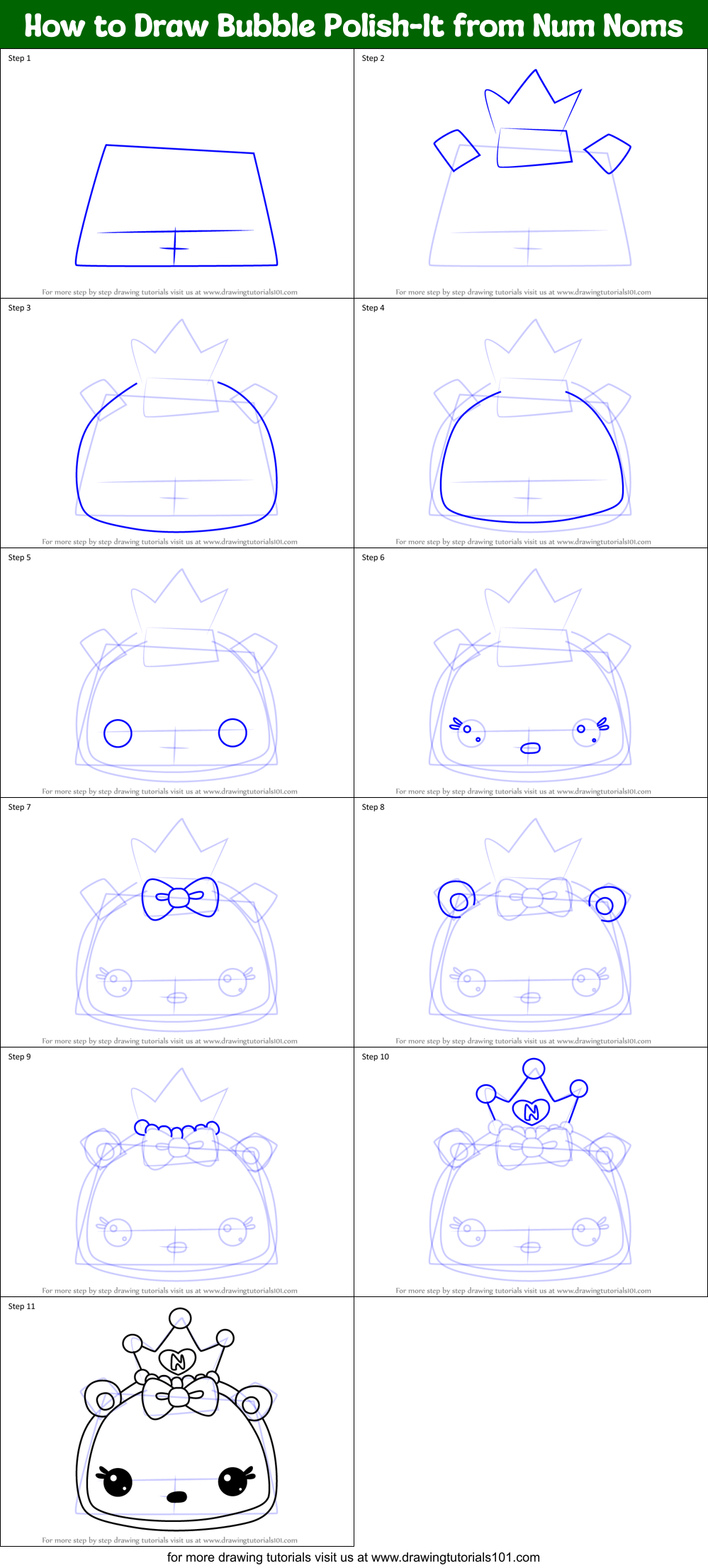 How to Draw Bubble Polish-It from Num Noms Printable Step by Step