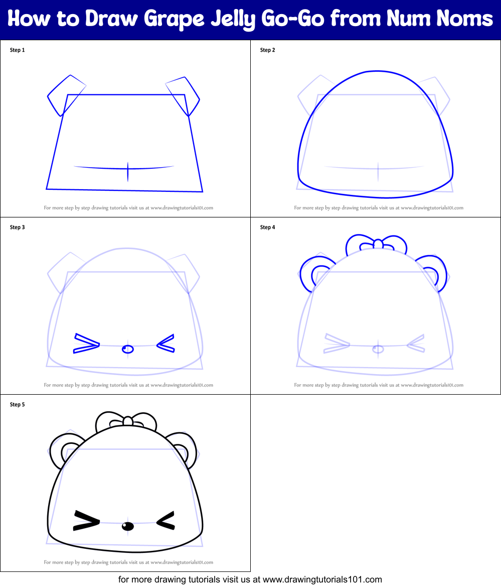 How to Draw Grape Jelly Go-Go from Num Noms Printable Step by Step