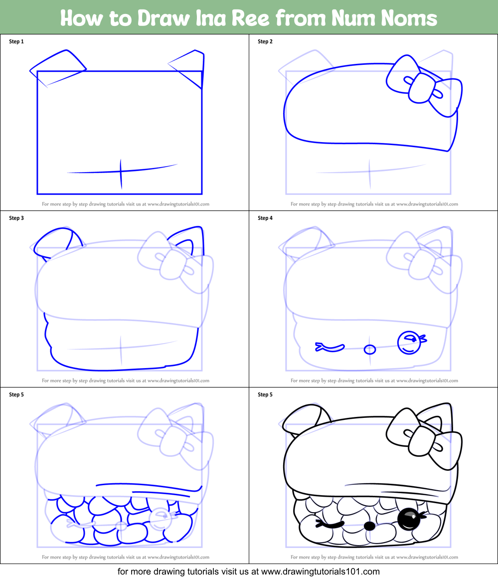 How to Draw Ina Ree from Num Noms Printable Step by Step