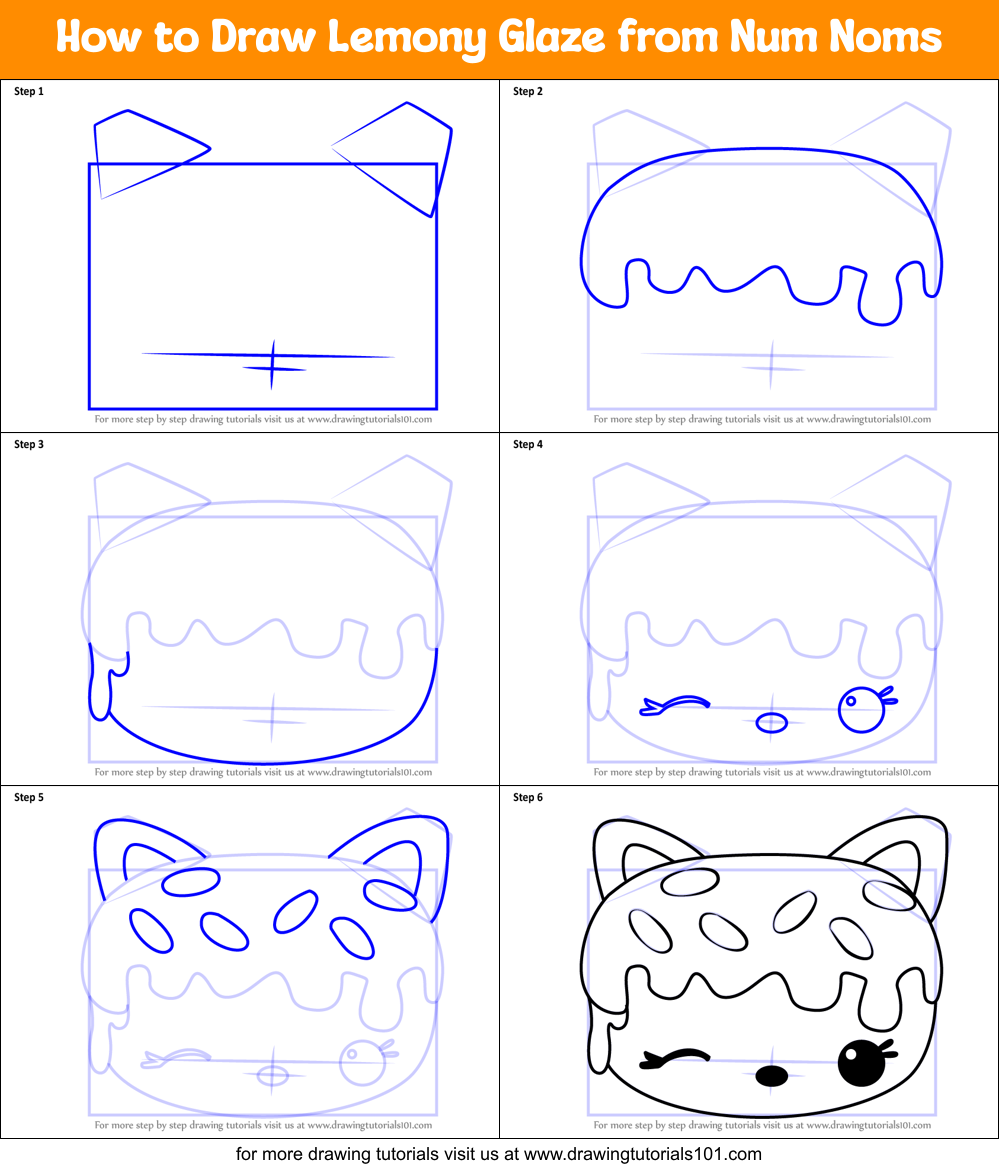 How to Draw Lemony Glaze from Num Noms Printable Step by Step
