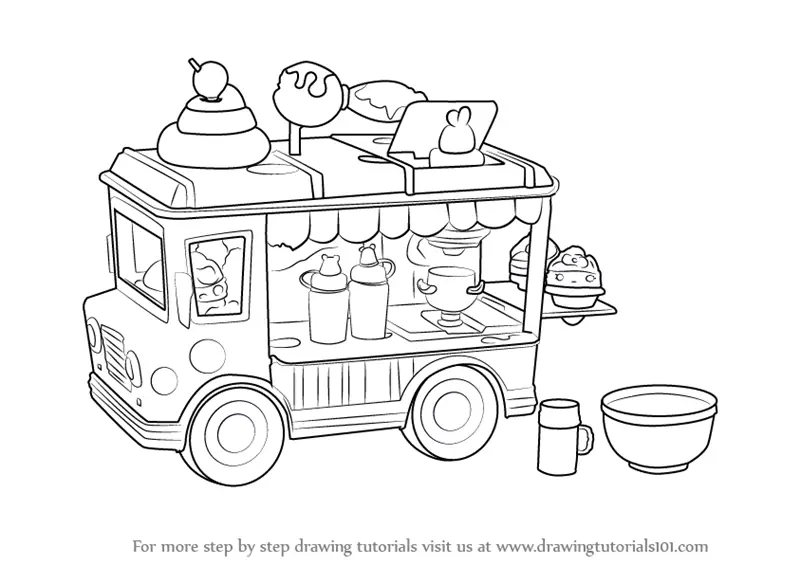 Download Learn How to Draw Lipgloss Truck from Num Noms (Num Noms) Step by Step : Drawing Tutorials
