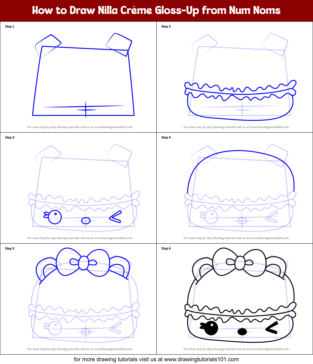 How to Draw Nilla Créme Gloss-Up from Num Noms Printable Step by Step