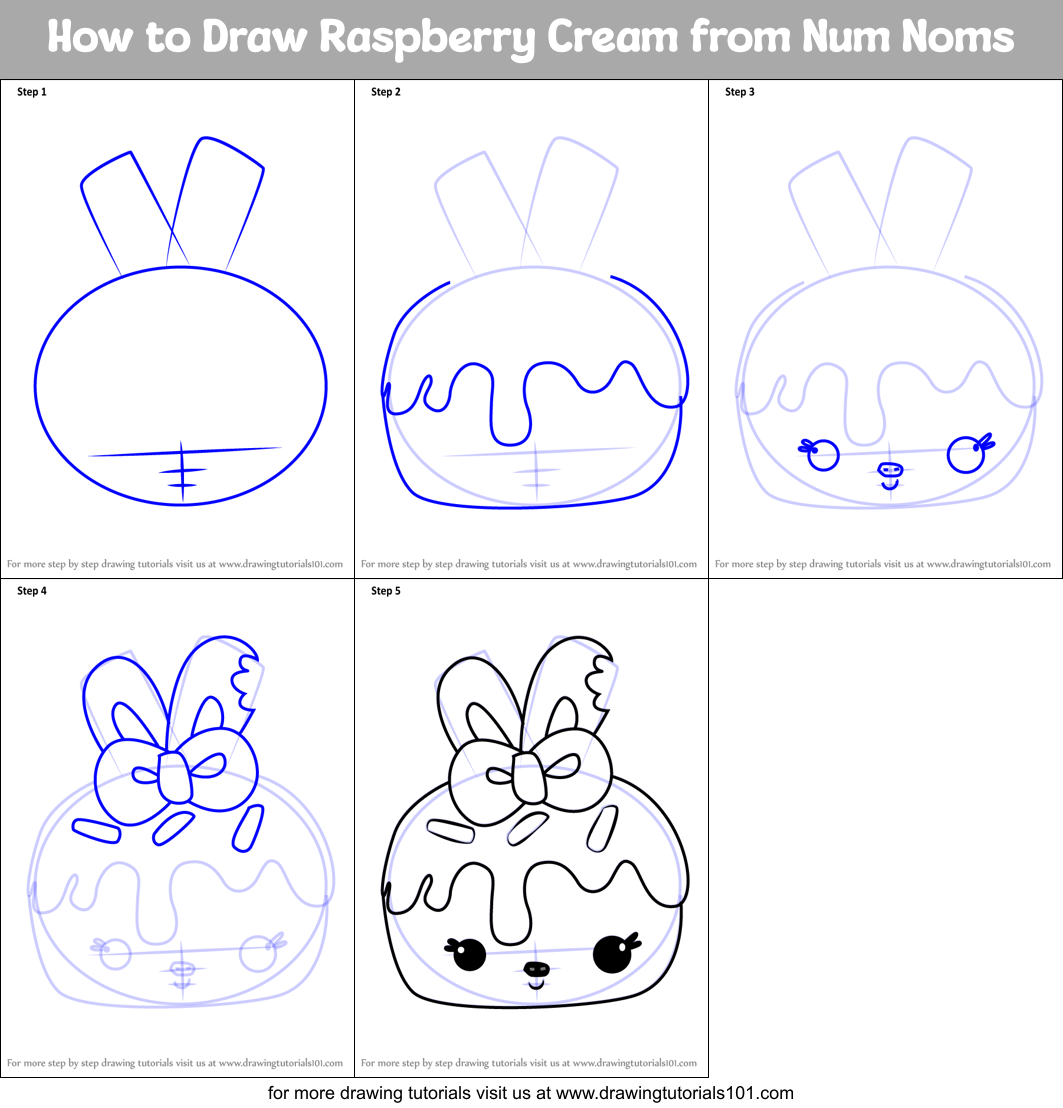 How to Draw Raspberry Cream from Num Noms Printable Step by Step
