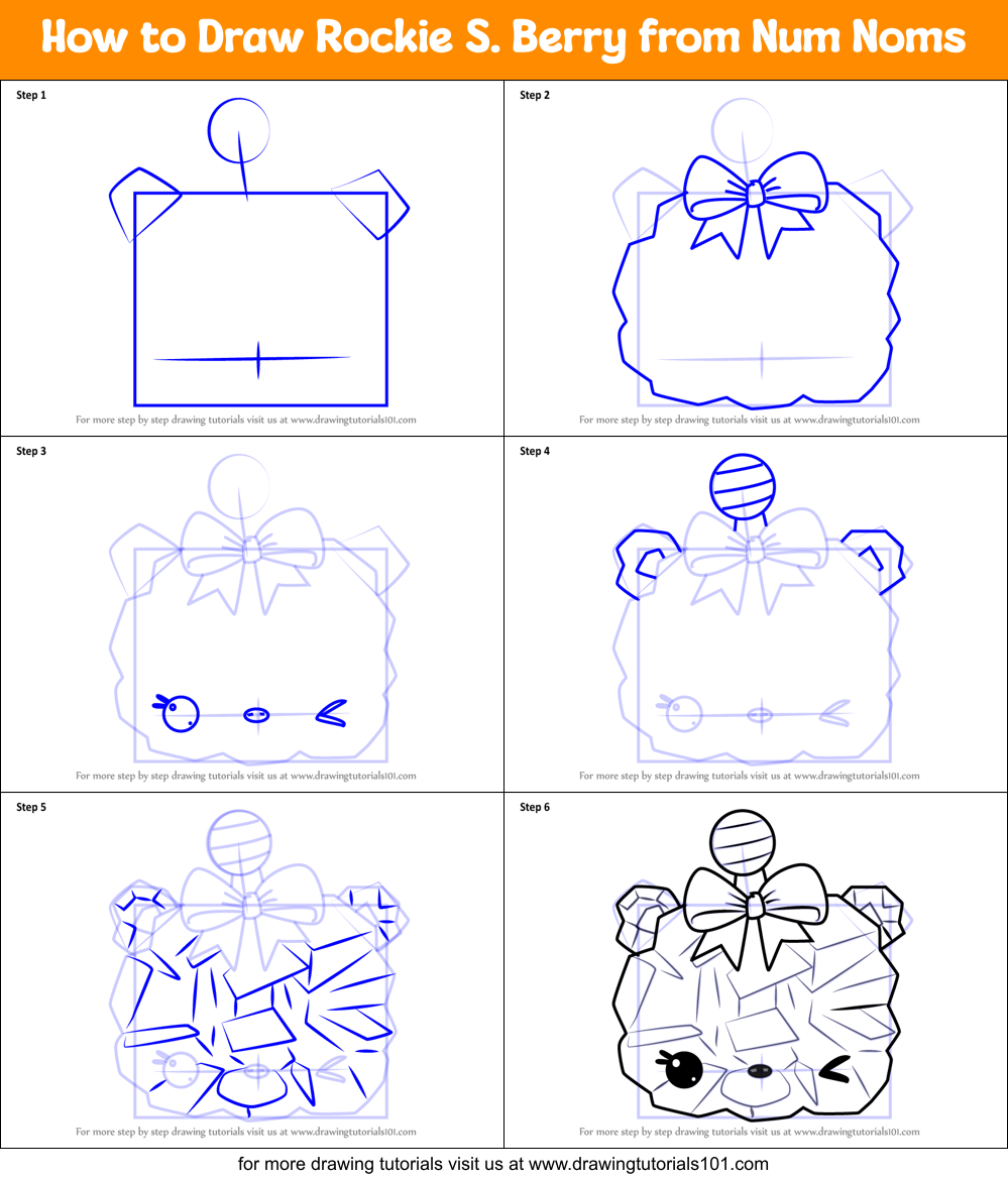 How to Draw Rockie S. Berry from Num Noms Printable Step by Step