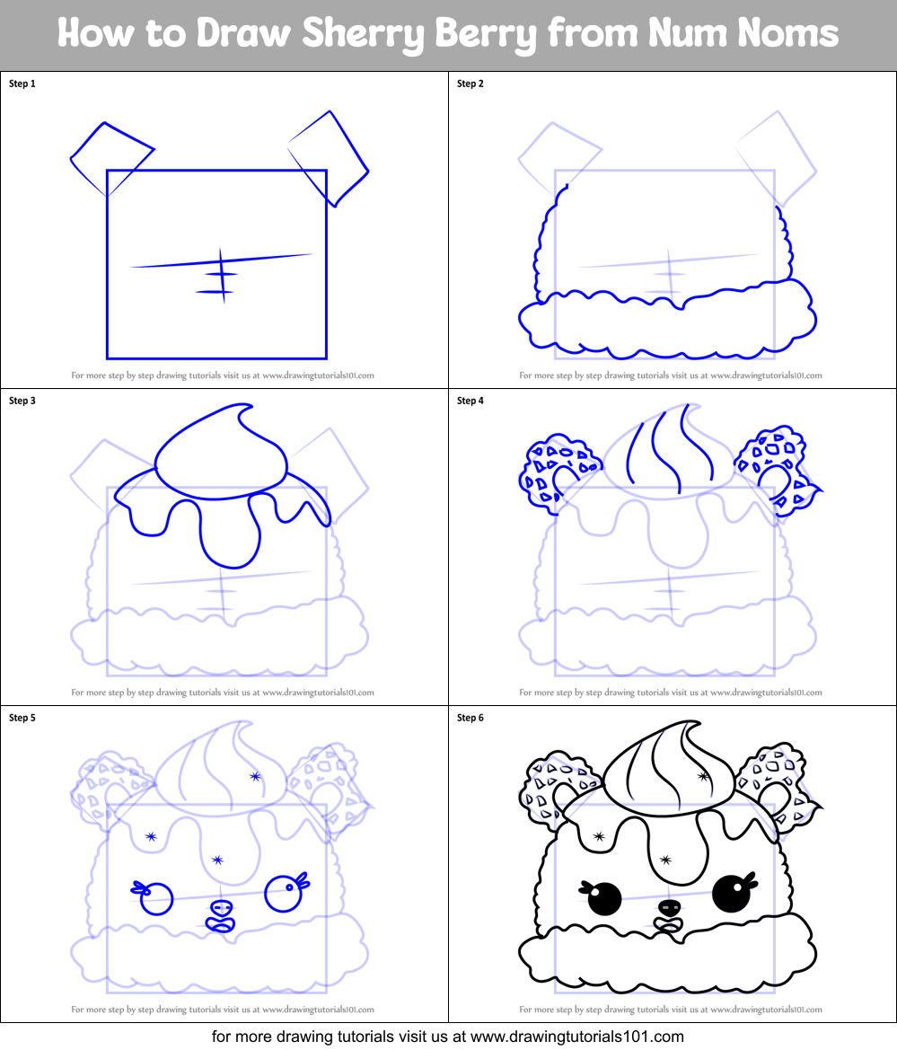 How to Draw Sherry Berry from Num Noms Printable Step by Step