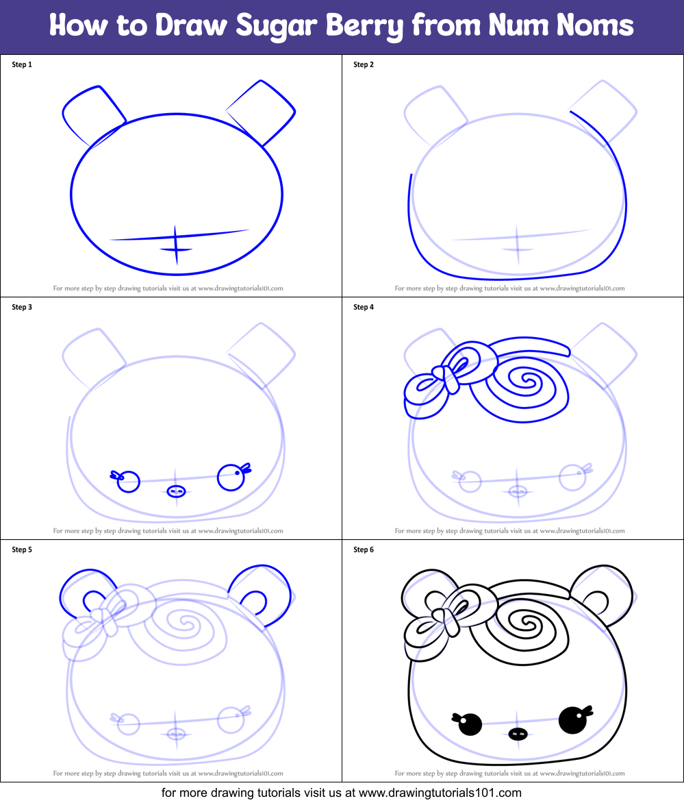 How to Draw Sugar Berry from Num Noms Printable Step by Step