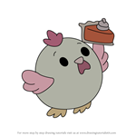 How to Draw Lucks the Chicken from Pikmi Pops