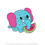 How to Draw Moni the Elephant from Pikmi Pops