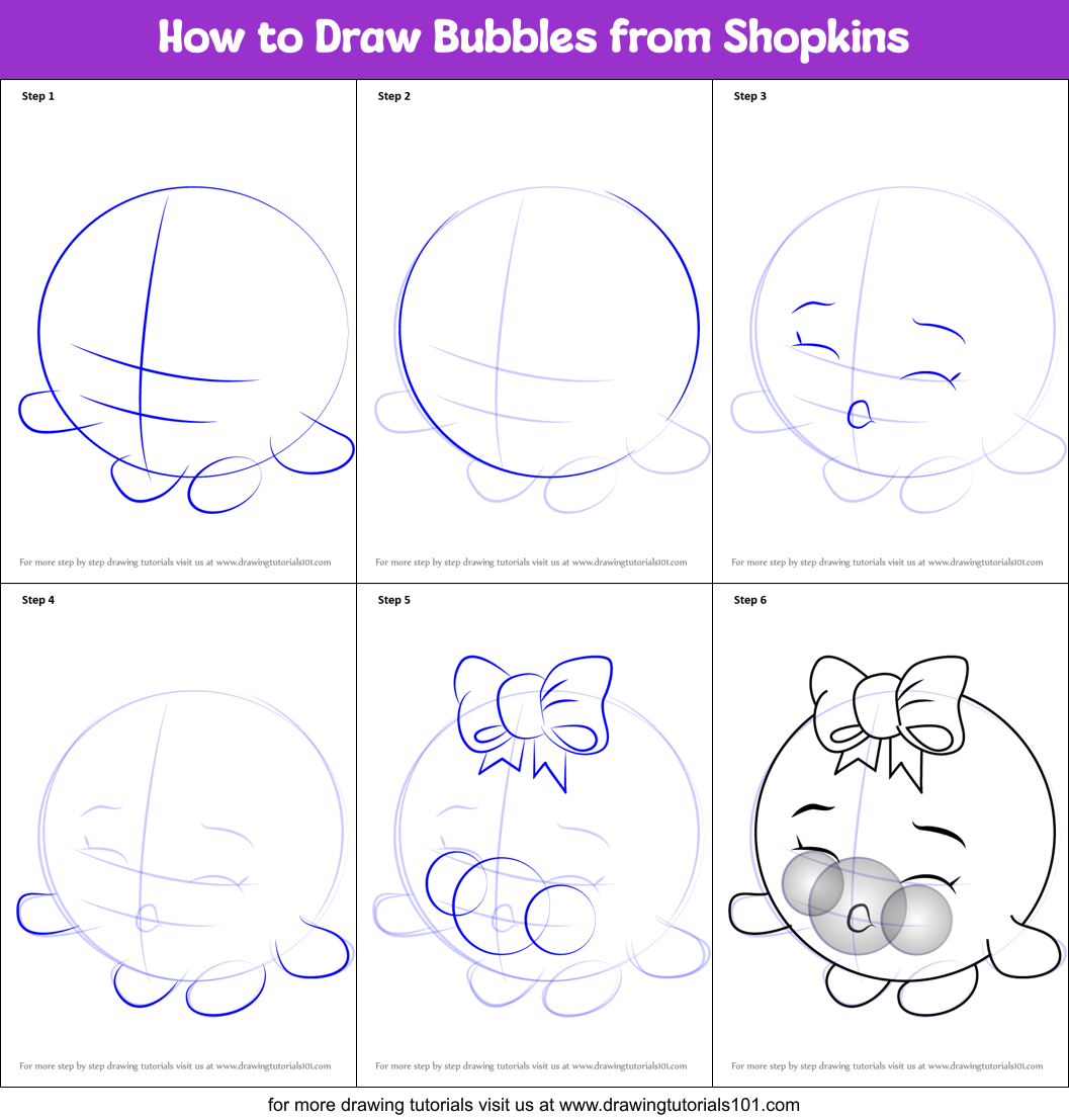 How to Draw Bubbles from Shopkins printable step by step drawing ...