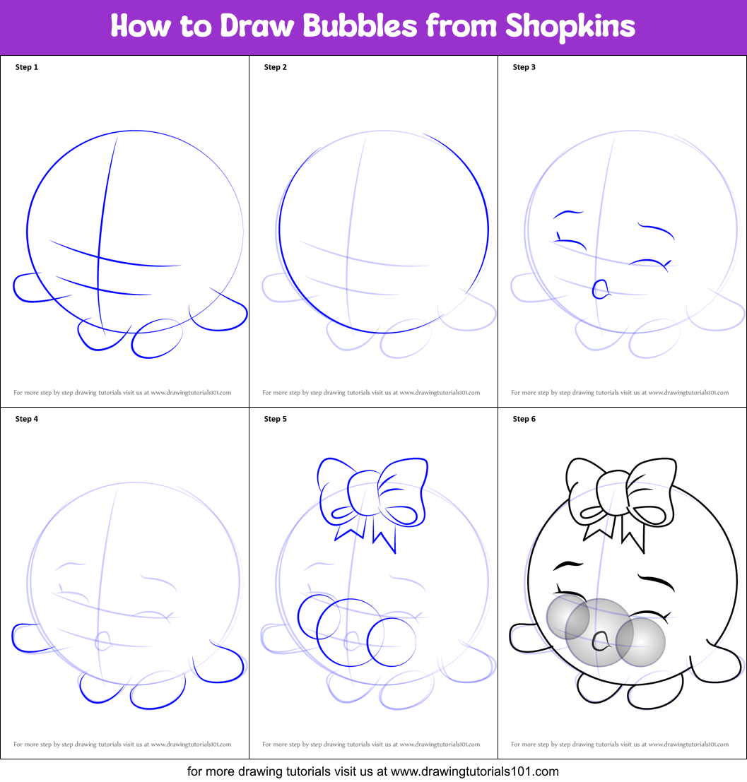How to Draw Bubbles from Shopkins Printable Step by Step