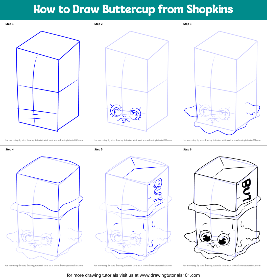 How to Draw Buttercup from Shopkins printable step by step drawing ...