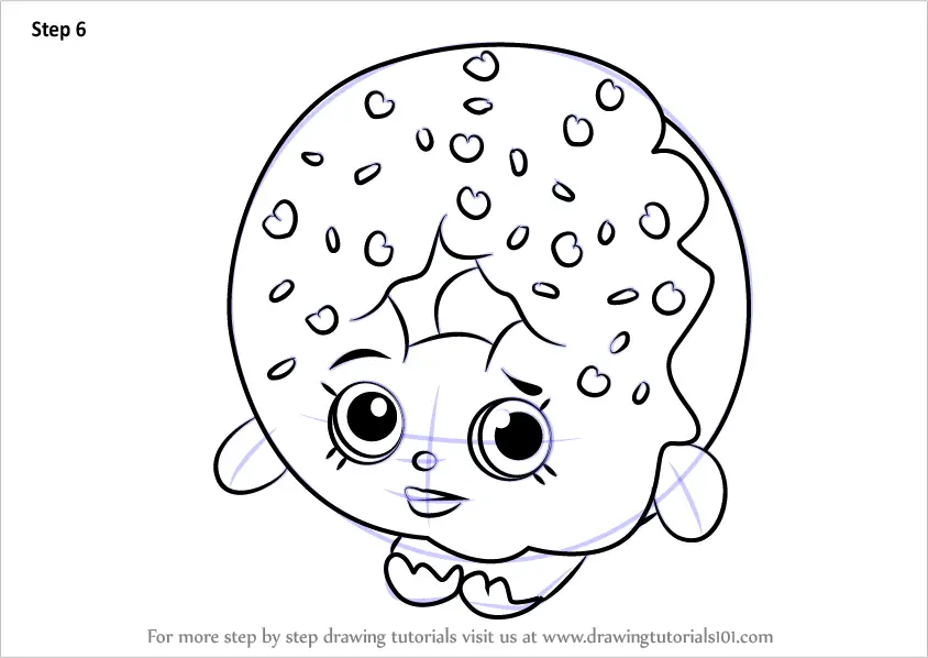 Download Step by Step How to Draw D'lish Donut from Shopkins ...