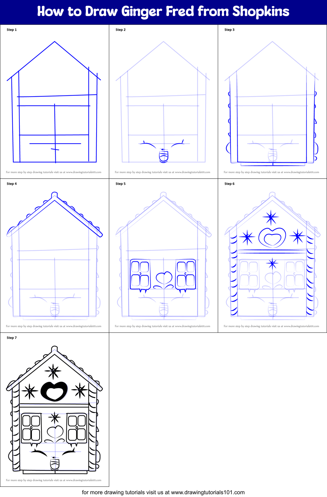How to Draw Ginger Fred from Shopkins Printable Step by Step