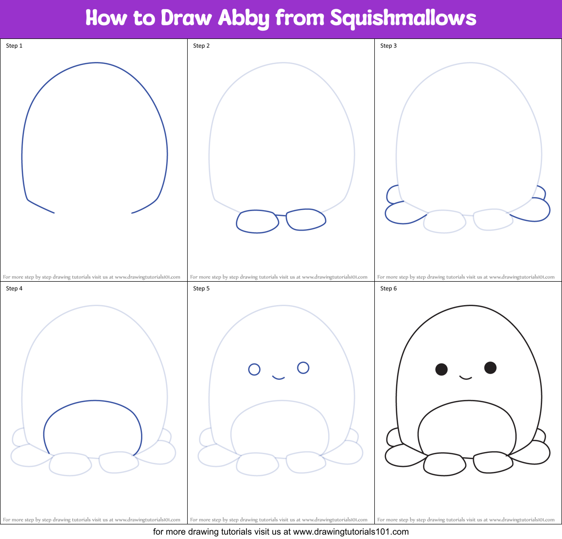 How to Draw Abby from Squishmallows Printable Step by Step
