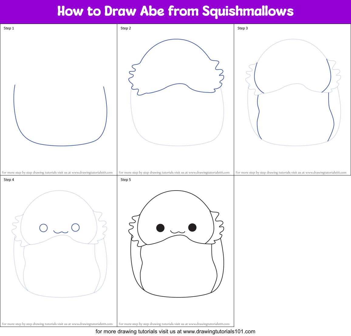 How to Draw Abe from Squishmallows Printable Step by Step