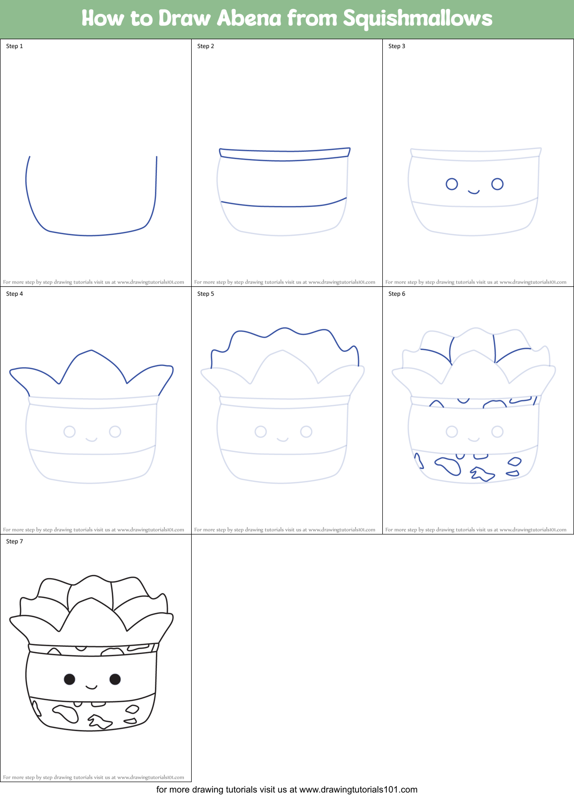 How to Draw Abena from Squishmallows Printable Step by Step