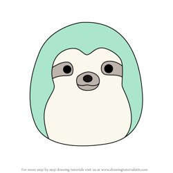 How to Draw Aqua the turquoise Sloth from Squishmallows