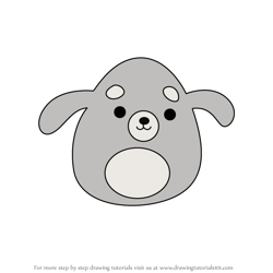 How to Draw Brian the Grey Dog from Squishmallows