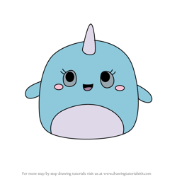 How to Draw Brittany the Narwhal from Squishmallows