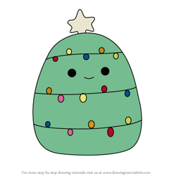 How to Draw Carol the Christmas Tree from Squishmallows