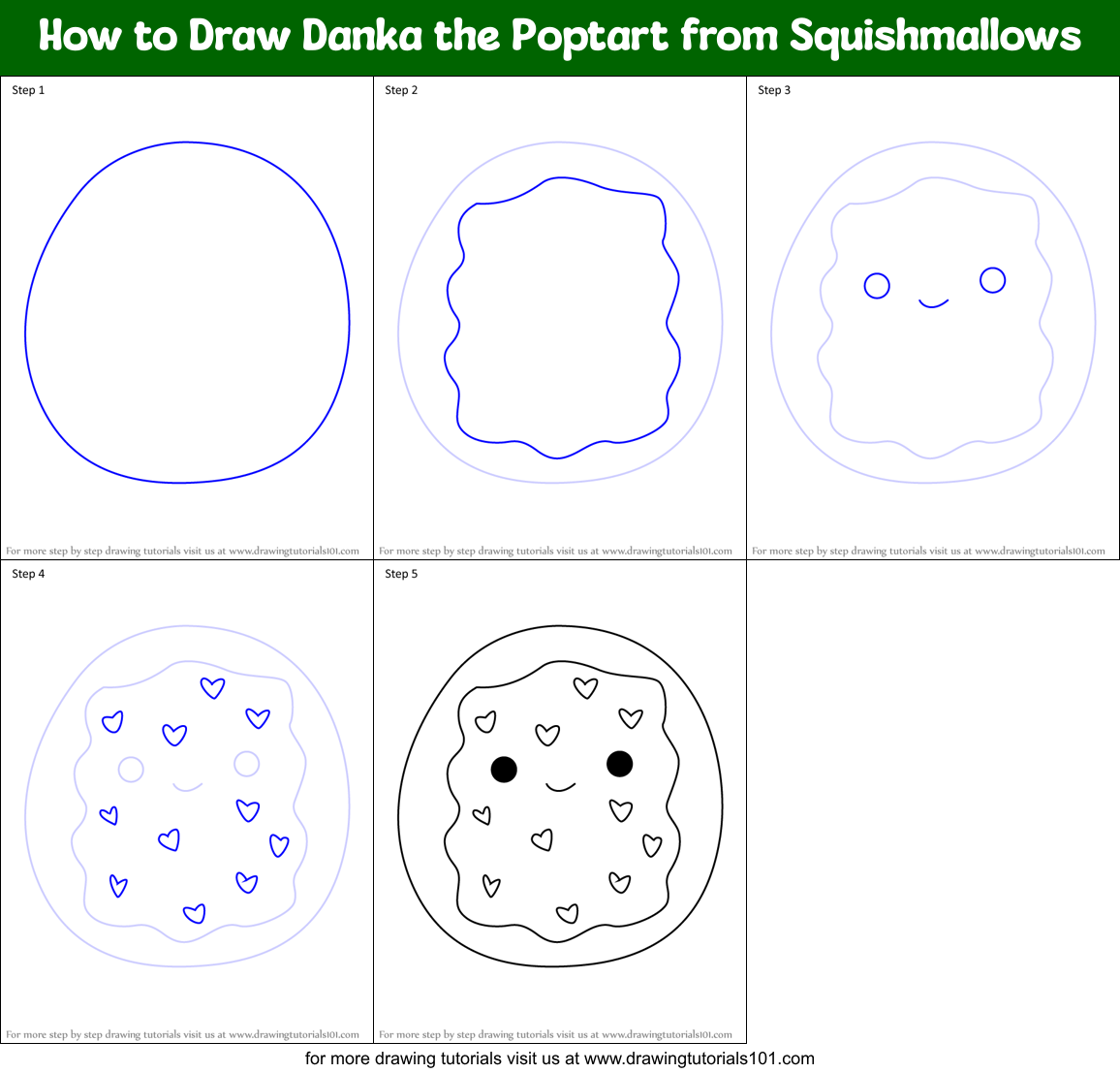 How to Draw Danka the Poptart from Squishmallows Printable Step by Step