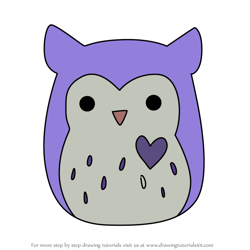 How to Draw Harriet the Purple Owl from Squishmallows