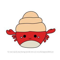 How to Draw Indie the Hermit Crab from Squishmallows