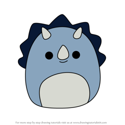 How to Draw Jerome the Triceratops from Squishmallows