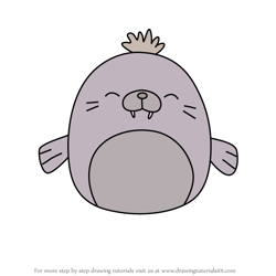 How to Draw Kwame the Walrus from Squishmallows