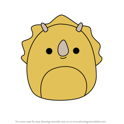 How to Draw Lancaster the Triceratops from Squishmallows