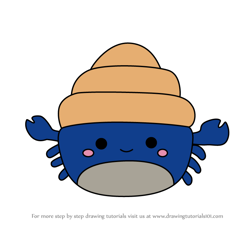 How to Draw Lenore the Hermit Crab from Squishmallows