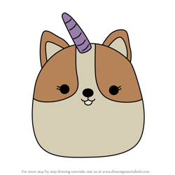 How to Draw Marceline the Corgicorn from Squishmallows