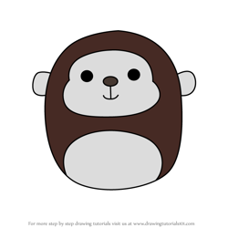 How to Draw Mark the Monkey from Squishmallows