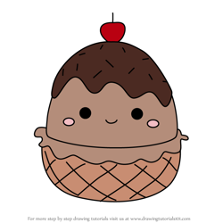 How to Draw Marta the Chocolate Ice Cream from Squishmallows