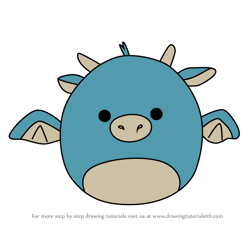 How to Draw Miles the Dragon from Squishmallows