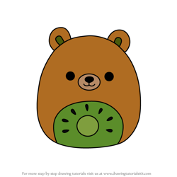 How to Draw Mitchard the Kiwi Bear from Squishmallows