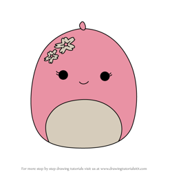 How to Draw Moira the Sakura Dinosaur from Squishmallows