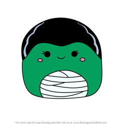 How to Draw Myrtle the Frankenstein from Squishmallows