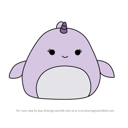 How to Draw Naomi the Narwhal from Squishmallows