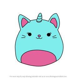 How to Draw Nicole the Aqua Caticorn from Squishmallows