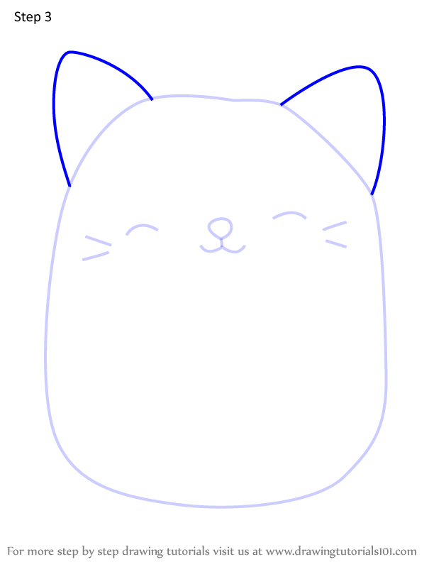 How to Draw Oliver the Cat from Squishmallows (Squishmallows) Step by ...