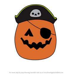 How to Draw Paxton the Pirate Pumpkin from Squishmallows