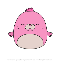 How to Draw Pepper the Walrus from Squishmallows