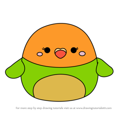 How to Draw Plath the Lovebird from Squishmallows