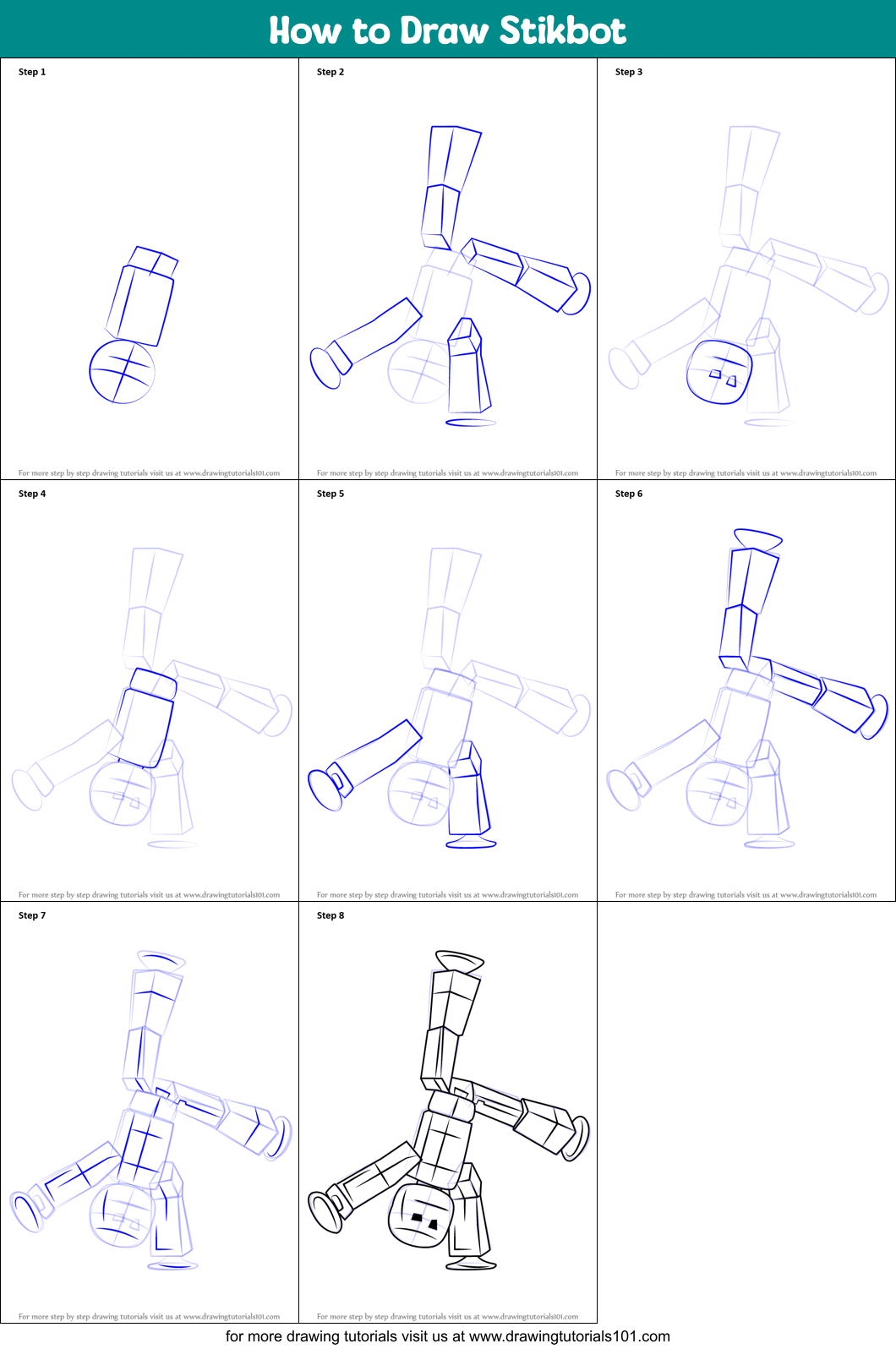 How to Draw Stikbot Printable Step by Step